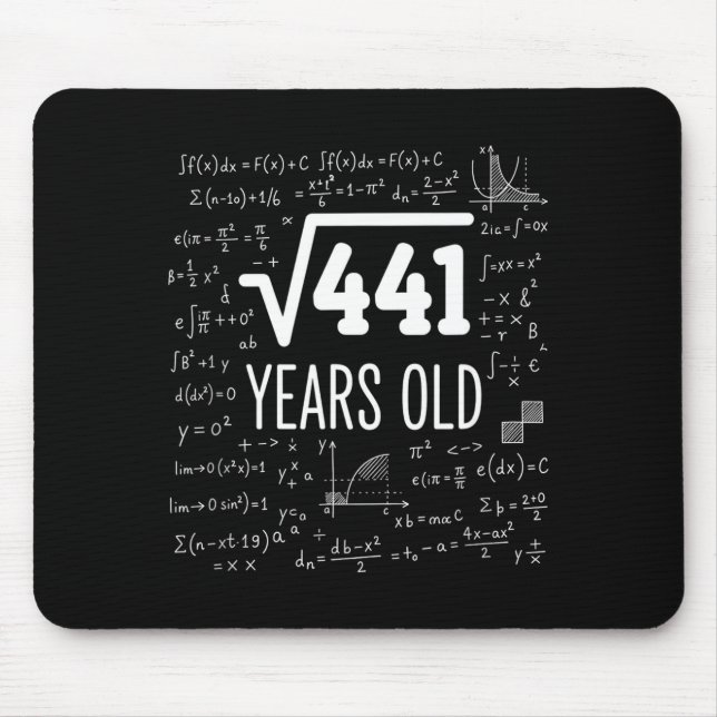 Alfombrilla De Ratón Mathematics Square Root 441 Years Old, Clever Math (Frente)
