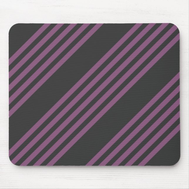 Alfombrilla De Ratón Mauve púrpura y carbón vegetal de cinco rayas (Frente)