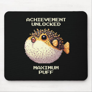 Alfombrilla De Ratón Max Puff Logró Pixel Pufferfish Arte Retro Gamer