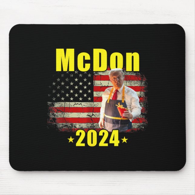 Alfombrilla De Ratón Mcdon 2024 Funny Donald Trump Cocina francesa frit (Frente)