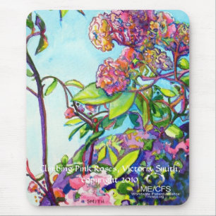 Alfombrilla De Ratón MCWPA que sube los rosas rosados Mousepad