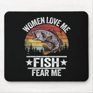 Alfombrilla De Ratón Me Amo Miedo A Mí Hombres Pescador Vintage Funny F