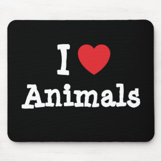 Alfombrilla De Ratón Me encanta Animals personalizado corazón personali