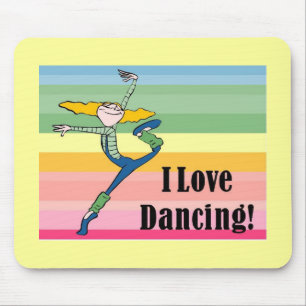 Alfombrilla De Ratón Me encanta bailar en la tabique