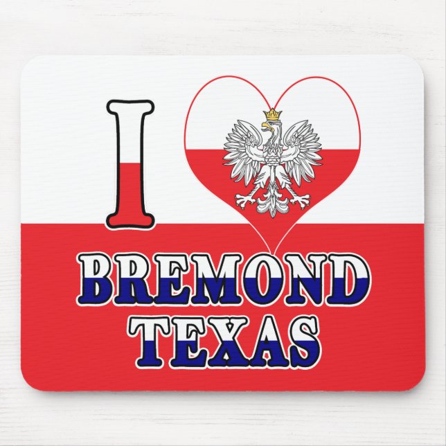 Alfombrilla De Ratón Me encanta Bremond Texas (Frente)