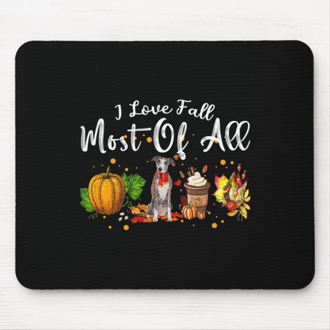 Alfombrilla De Ratón Me Encanta Caer La Mayoría De Las Calabazas Greyho (Frente)