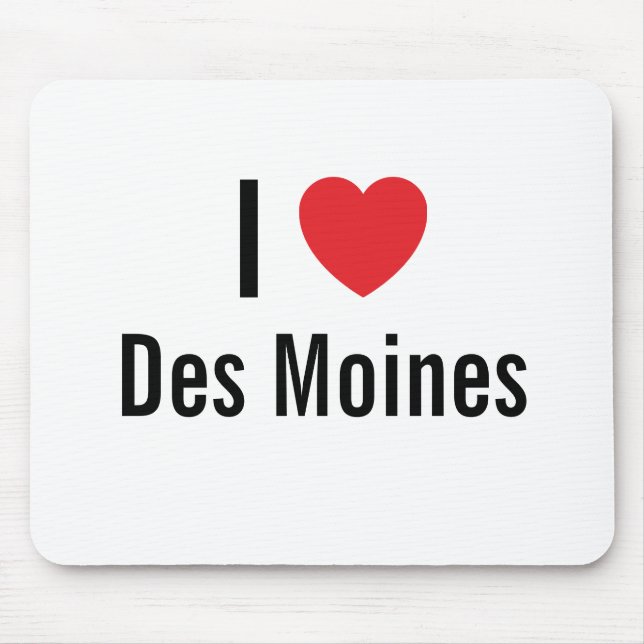 Alfombrilla De Ratón Me encanta Des Moines (Frente)