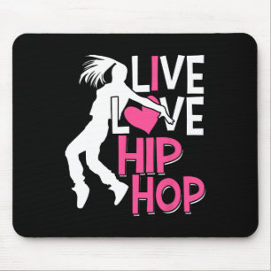 Alfombrilla De Ratón Me Encanta El Baile Hip Hop - Corazón Rosa Y Hop D