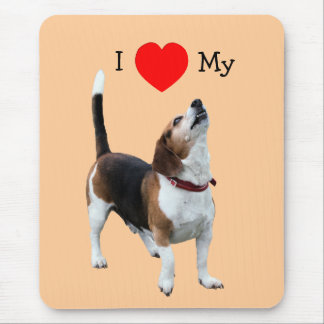 Alfombrilla De Ratón Me Encanta El Corazón Mi Beagle Cute Perro Mousepa