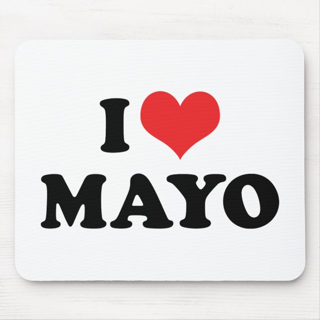 Alfombrilla De Ratón Me encanta el Mayo del corazón - Mayonnaise Lover (Frente)