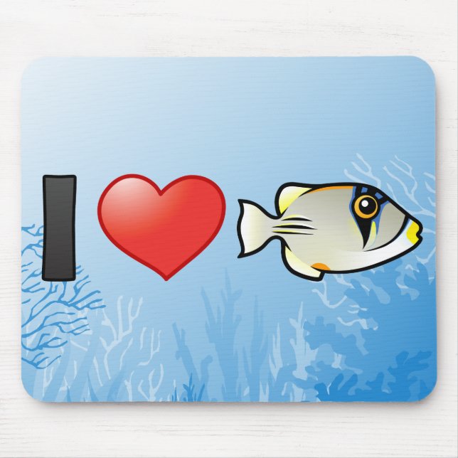 Alfombrilla De Ratón Me encanta el Picasofish árabe (Frente)