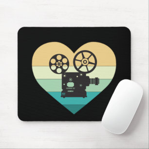 Alfombrilla De Ratón Me encanta el proyector de películas cinematográfi