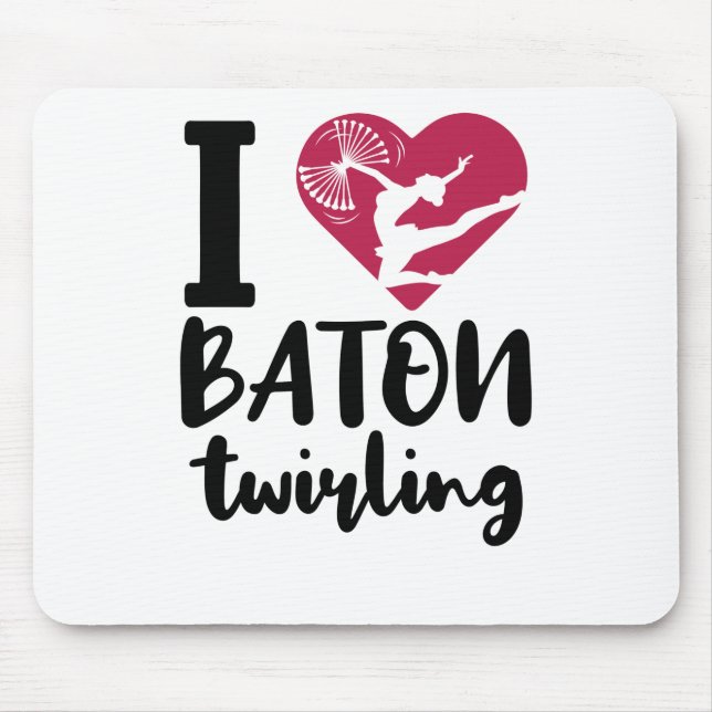 Alfombrilla De Ratón Me encanta el torbellino de batones (Frente)
