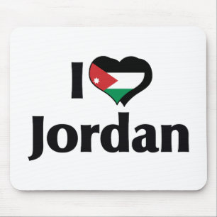 Alfombrilla De Ratón Me encanta la bandera de Jordania