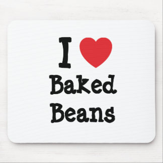 Alfombrilla De Ratón Me encanta la camiseta cardíaca de Baked Beans