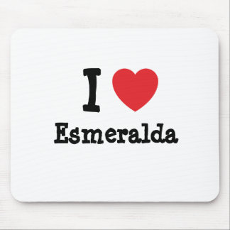 Alfombrilla De Ratón Me encanta la camiseta de corazón de Esmeralda