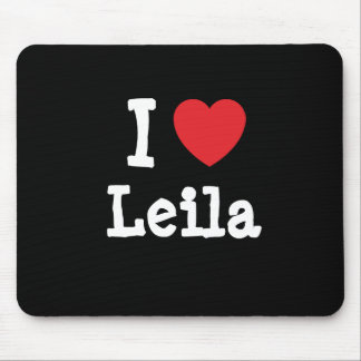 Alfombrilla De Ratón Me encanta la camiseta de corazón de Leila