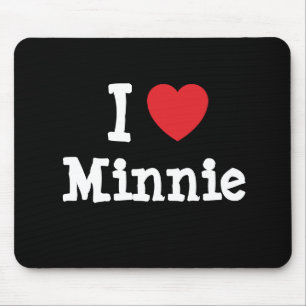 Alfombrilla De Ratón Me encanta la camiseta de Minnie Heart