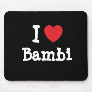 Alfombrilla De Ratón Me encanta la camiseta del corazón de Bambi