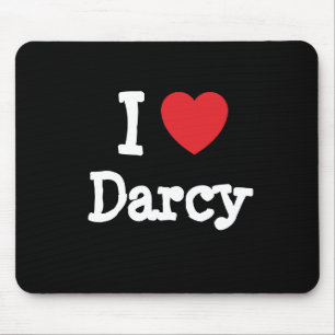 Alfombrilla De Ratón Me encanta la camiseta del corazón de Darcy