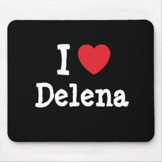 Alfombrilla De Ratón Me encanta la camiseta del corazón de Delena