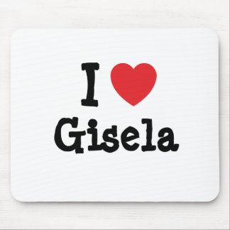 Alfombrilla De Ratón Me encanta la camiseta del corazón de Gisela