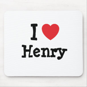 Alfombrilla De Ratón Me encanta la camiseta del corazón de Henry