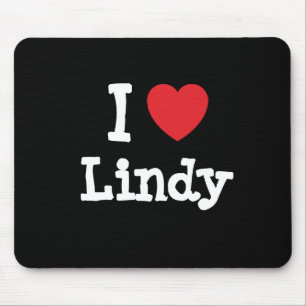 Alfombrilla De Ratón Me encanta la camiseta del corazón de Lindy