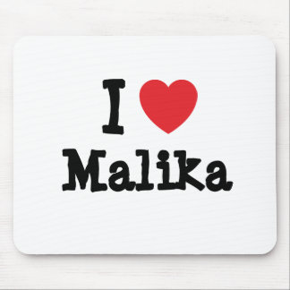 Alfombrilla De Ratón Me encanta la camiseta del corazón de Malika