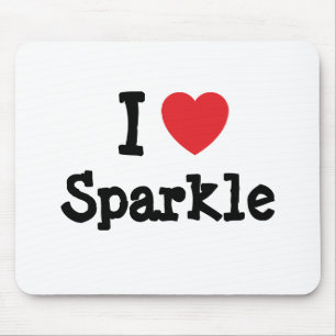 Alfombrilla De Ratón Me encanta la camiseta del corazón de Sparkle