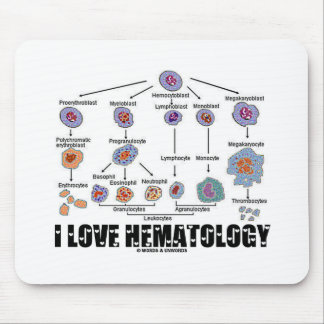 Alfombrilla De Ratón Me Encanta La Hematología (Linaje De Células Sangr