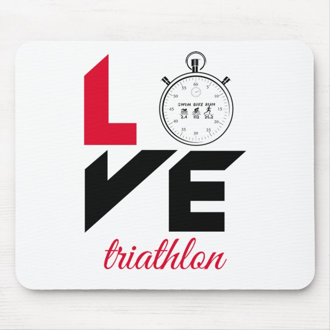Alfombrilla De Ratón Me encanta la triatlón (Frente)