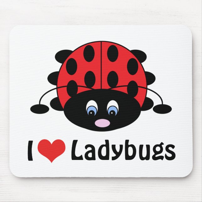 Alfombrilla De Ratón Me encanta Ladybugs Mousepad (Frente)