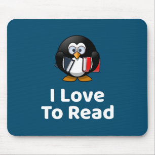 Alfombrilla De Ratón Me Encanta Leer La Divertida Lectura Pingüino