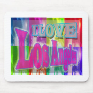 Alfombrilla De Ratón "ME ENCANTA Los Ángeles" Colorful Palms Mousepad
