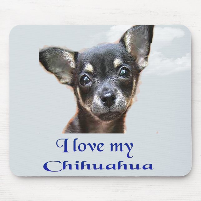 Alfombrilla De Ratón Me encanta mi Chihuahua (Frente)