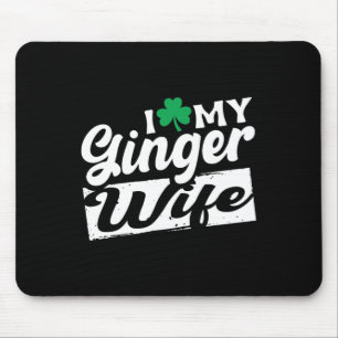 Alfombrilla De Ratón Me Encanta Mi Esposa De Ginger Redhead Shamrock St