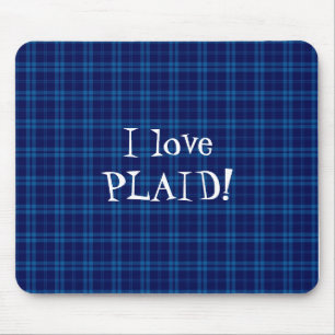 Alfombrilla De Ratón Me encanta Plaid - Royal Blue