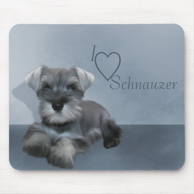 Alfombrilla De Ratón Me encanta Schnauzer Mousepad (Frente)