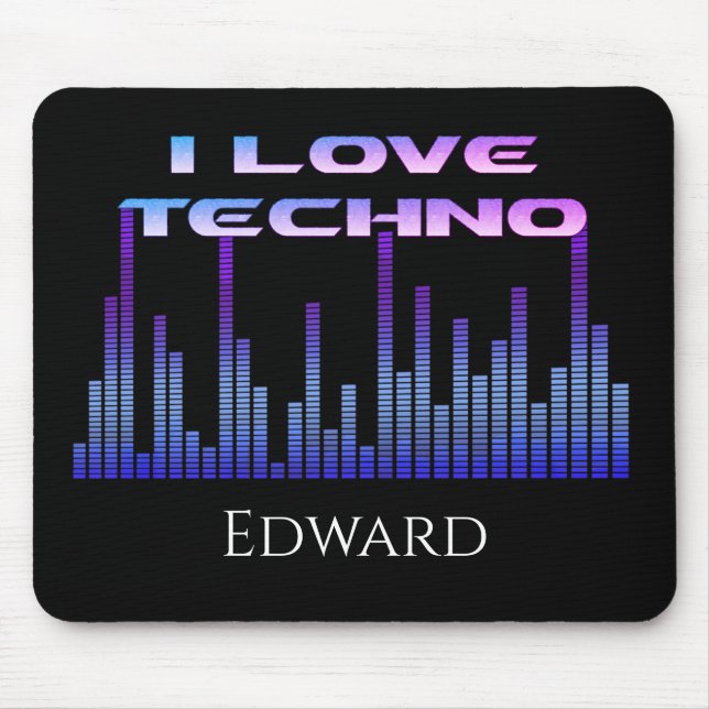 Alfombrilla De Ratón Me encanta Techno (Frente)