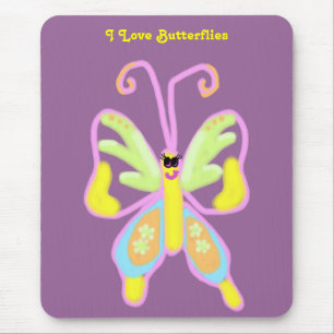 Alfombrilla De Ratón Me encantan las mariposas Mousepad