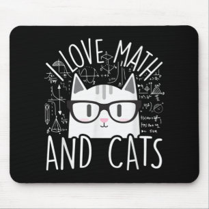 Alfombrilla De Ratón Me Encantan Las Matemáticas Y Los Gatos Cuidados G