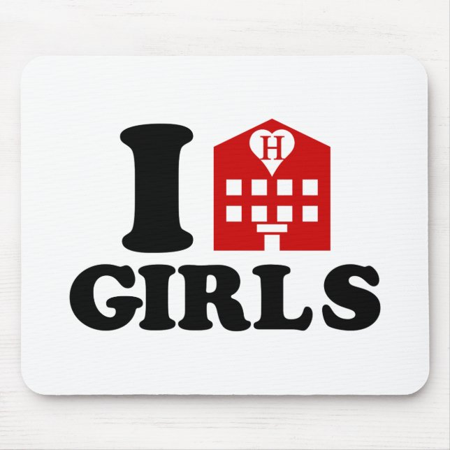 Alfombrilla De Ratón Me encantan los Chicas de los hoteles (Frente)