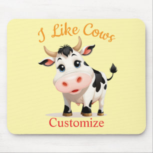 Alfombrilla De Ratón Me Gusta El Arte De Vacas Thunder_Cove