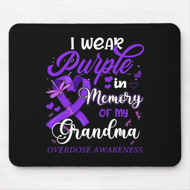 Alfombrilla De Ratón Me Gusta El Púrpura En Memoria De Mi Abuela. (Frente)