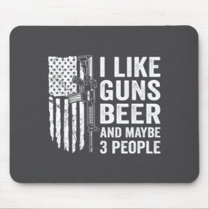 Alfombrilla De Ratón Me gusta Guns Beer Quizás 3 personas Divertido Beb