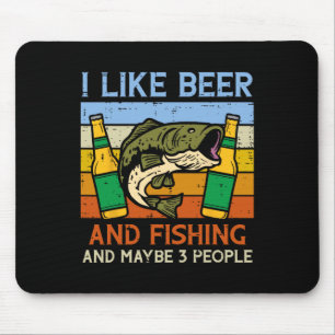 Alfombrilla De Ratón Me Gusta La Pesca Y 3 Personas Retro Fisherman Ang