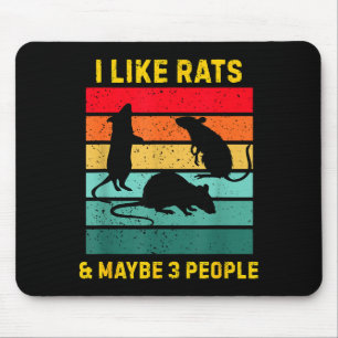 Alfombrilla De Ratón Me gustan las ratas y quizás 3 personas Camiseta H