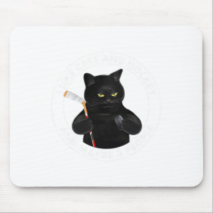 Alfombrilla De Ratón Me gustan los gatos y el hockey y quizás 3 persona