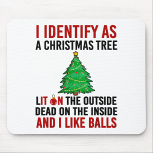 Alfombrilla De Ratón Me identifico como un árbol de Navidad iluminado p